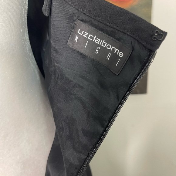 Vintage Liz Claiborne Black Textured Halter neck Formal Long Gown Sz 6 - Picture 7 of 8